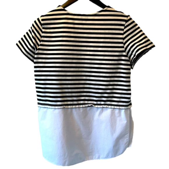 Lumière Black and White Striped Top - M - Picture 2 of 5